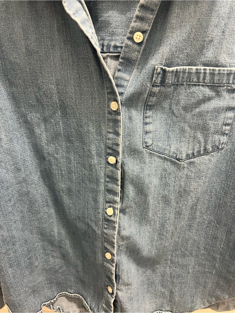 Banana Republic Washed Blue Denim Button-Up Shirt - Picture 3 of 5